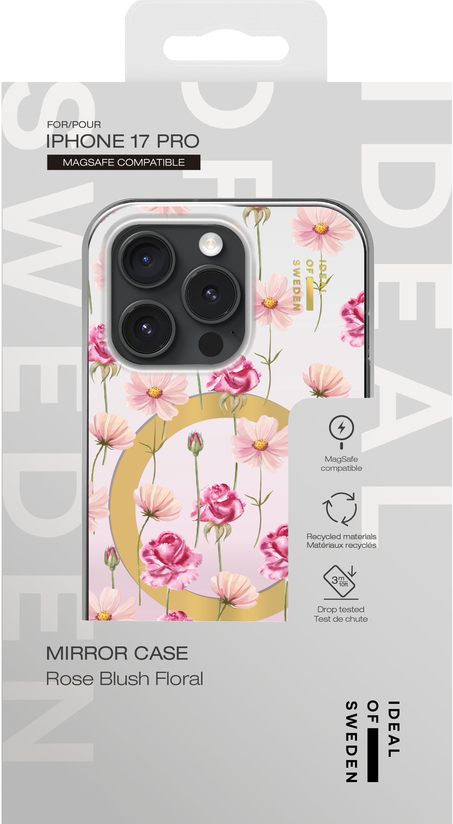iDeal of Sweden Mirror Case – Backcover – für Apple iPhone 17 Pro – MagSafe, TPU, Rose Blush Floral