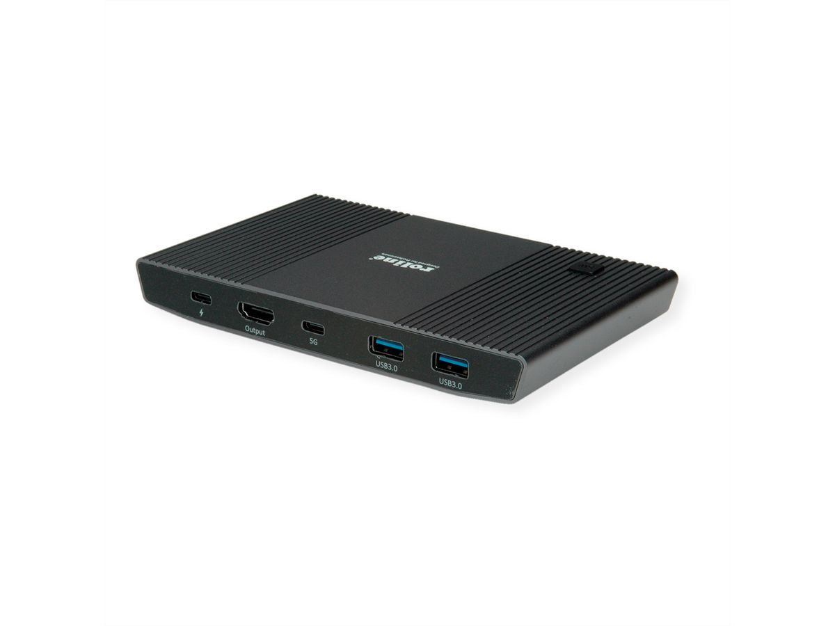 ROLINE 2-Port HDMI KVM-Switch – 4K/60 Hz, USB 3.0-Hub, USB-C PD 100 W