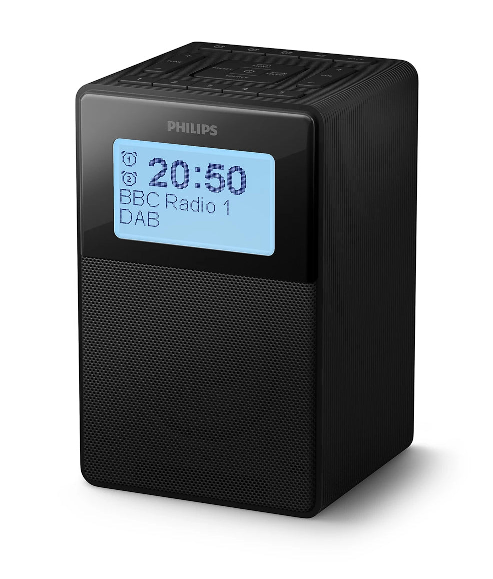 Philips TAR5100/10 – Radiowecker DAB+/UKW, Bluetooth, IPX4 – Schwarz