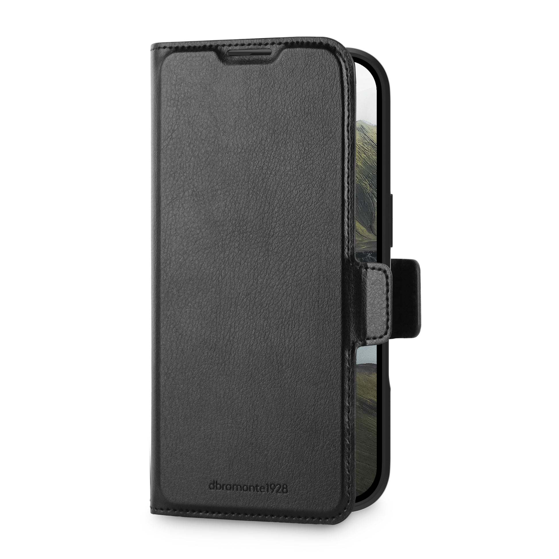 dbramante1928 Oslo Pro MS – Wallethülle – für Apple iPhone 17, MagSafe, 3 Kartenfächer, PU, Schwarz