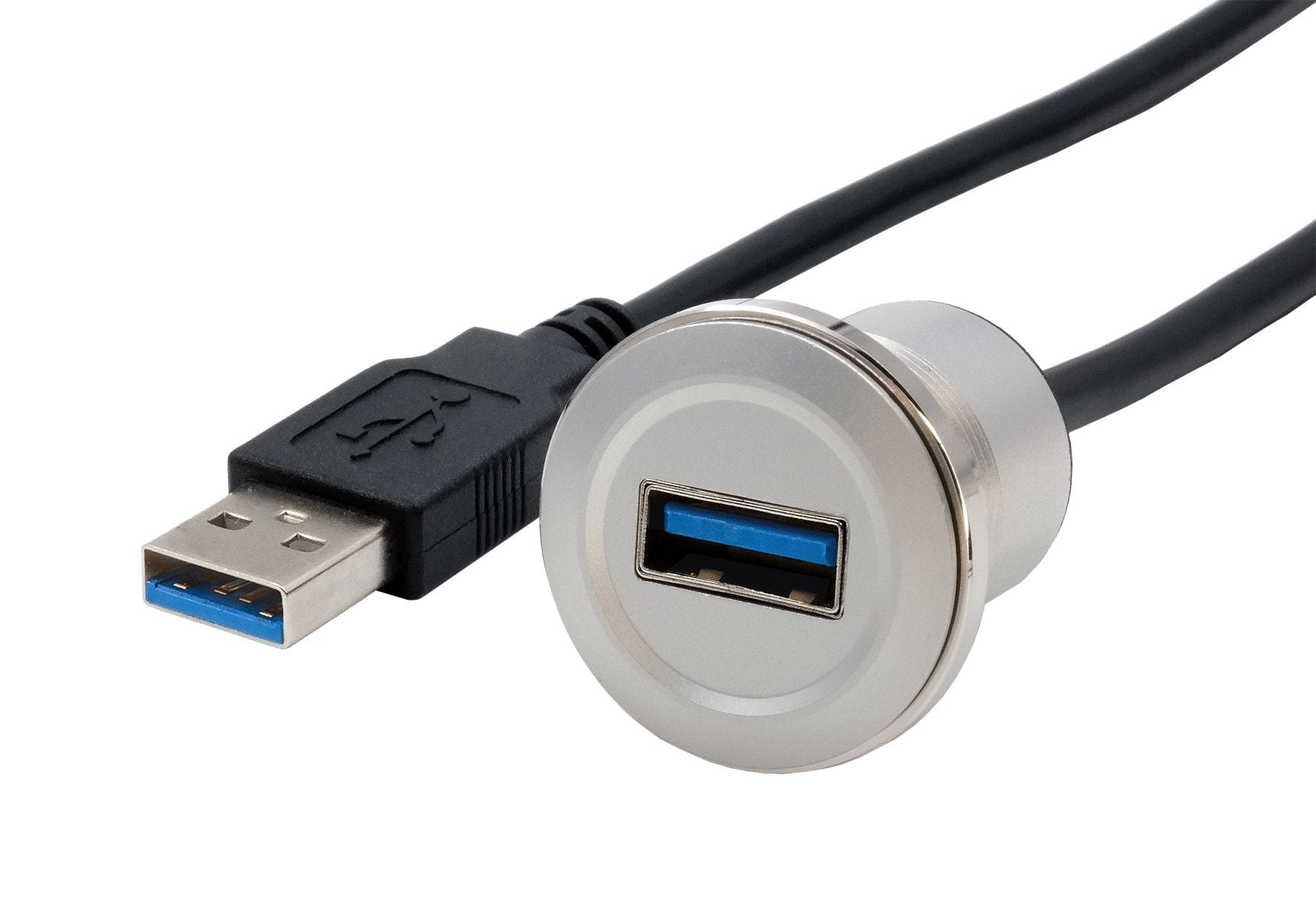 EXSYS USB-Adapter USB-A auf USB-A – USB 3.2 Gen 1 (5 Gbit/s) – Metallverstärkt – Schwarz/Silber