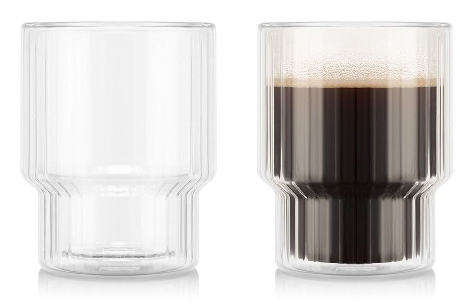 Bodum Doppelwandgläser – 2er Set, 350 ml, Ø 8,6 cm, Borosilikatglas, Transparent, doppelwandig, stapelbar