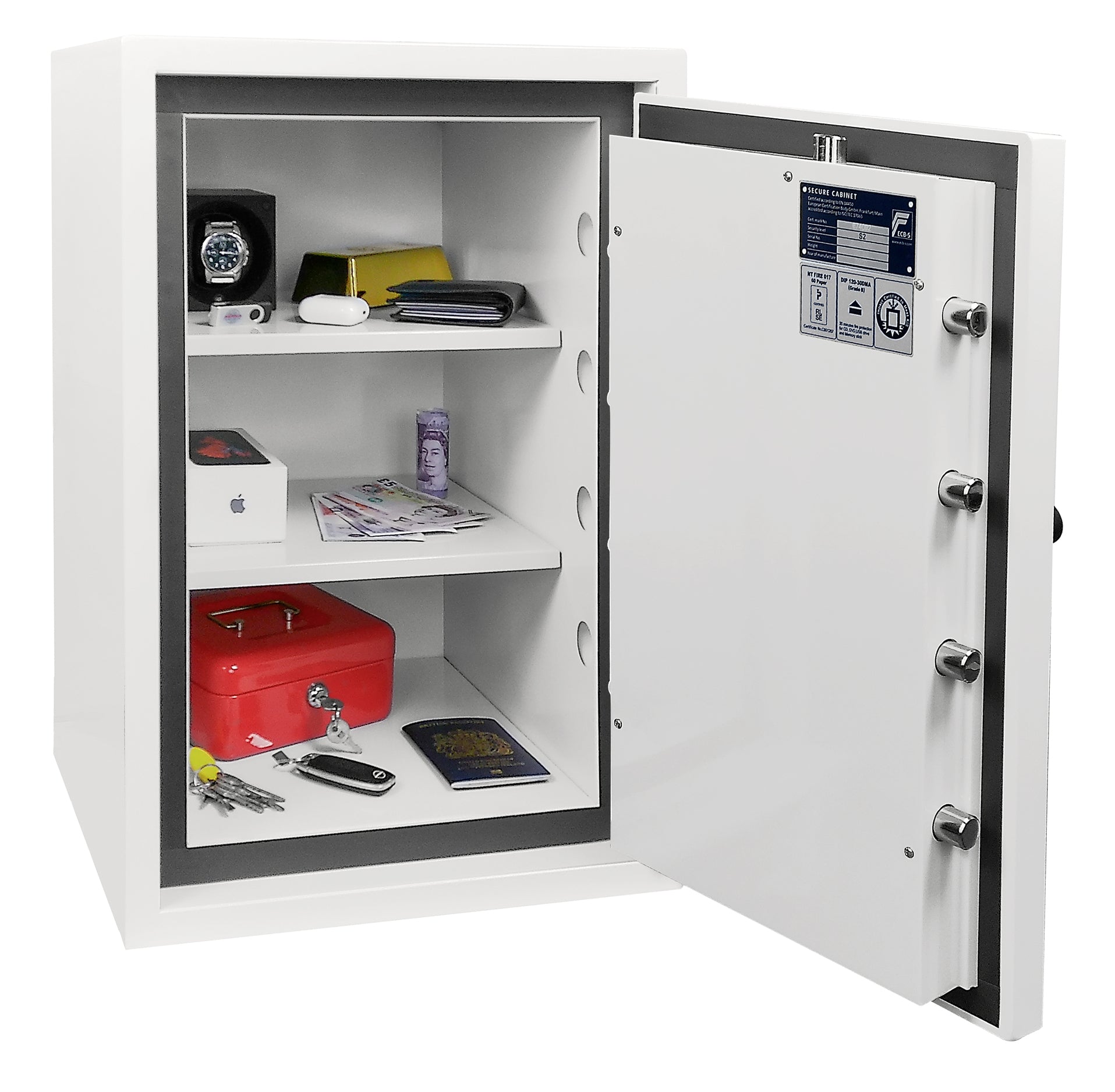 Phoenix Safe Co. Phoenix Dokumentenschutz-Tresor Fortress SS1463E – Elektronikschloss – 53 l – 60 Minuten Feuerschutz – Bodenmontage