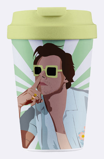 BioLoco Kaffeebecher – 350 ml, Silikon/Maisstärke, mit Deckel, zusammenklappbar, für Kaffee