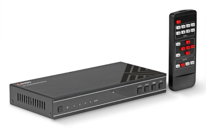 Lindy 4×1 Multiview – HDMI-Switcher 4×1, 4K @60 Hz, Multiview, Seamless Switch