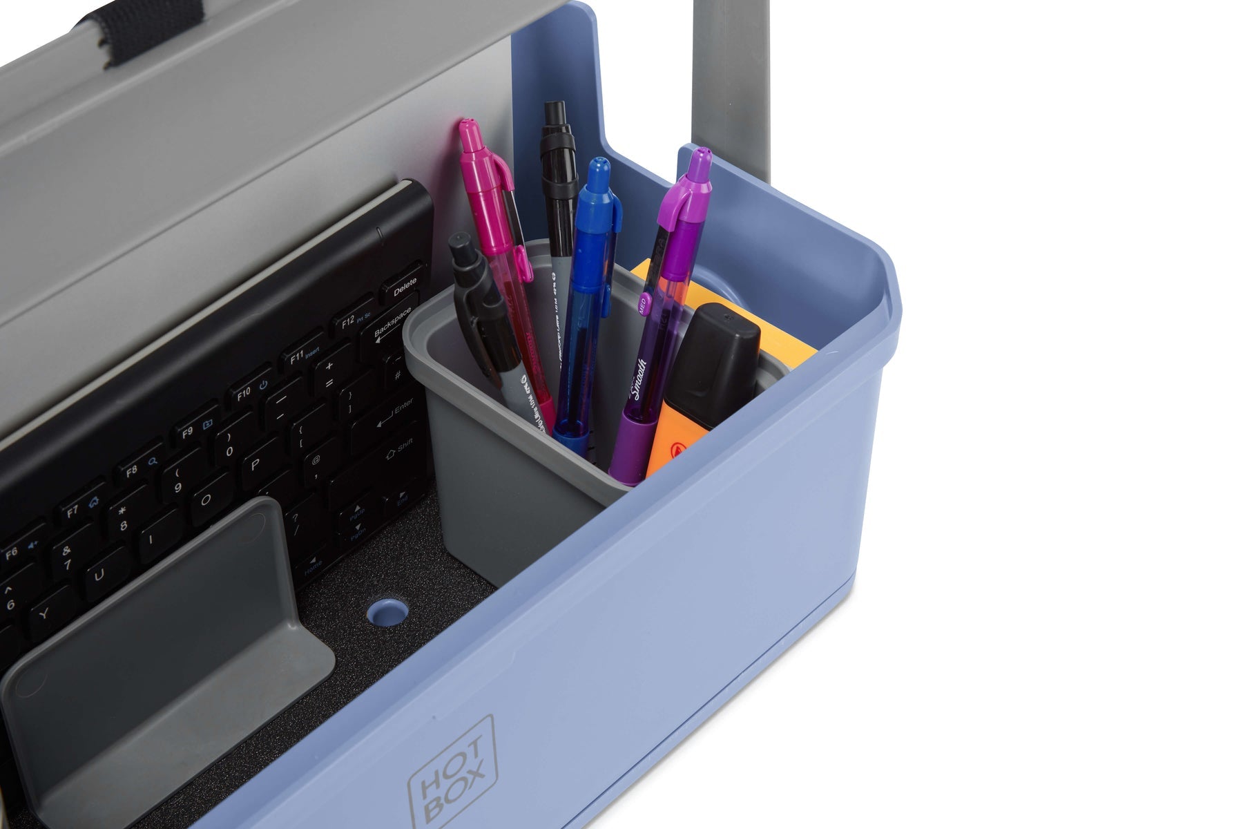 Hotbox Laptop-Ständer – bis 14,9", höhenverstellbar, mit 2 Schubladen – Blau