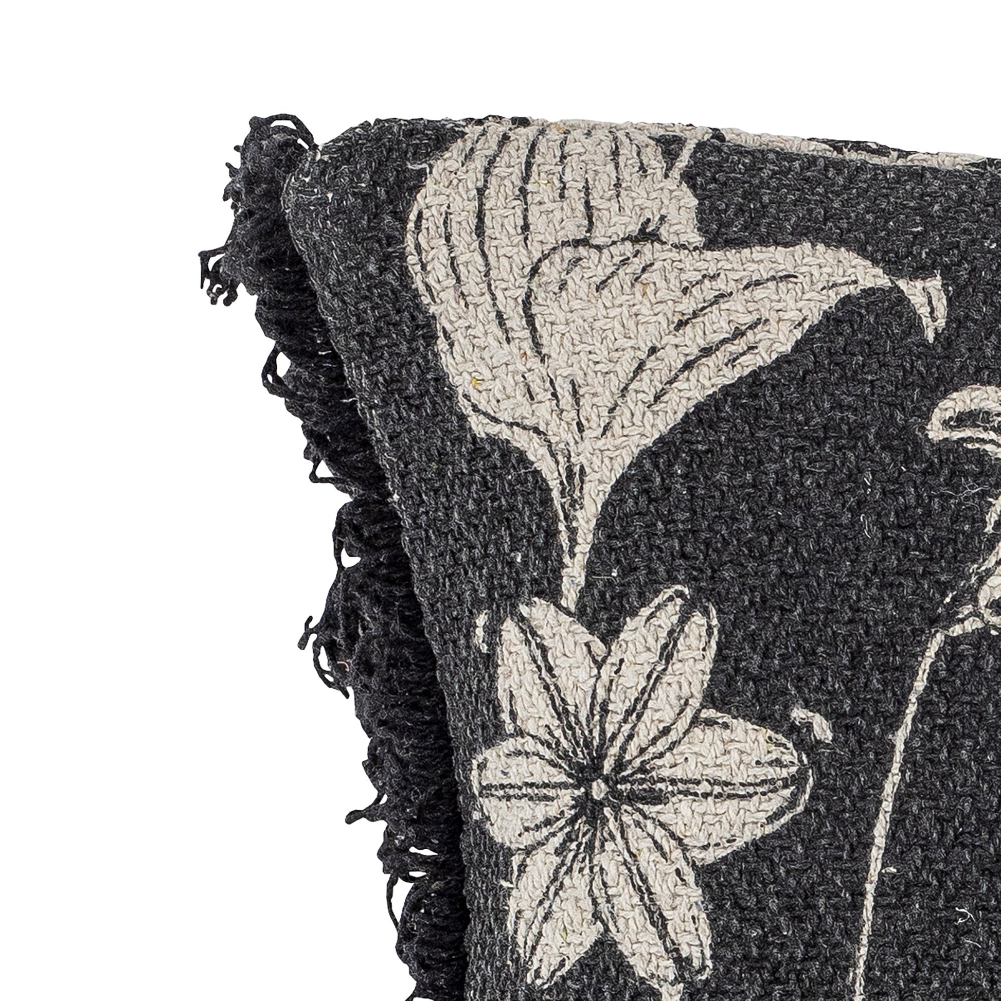 Bloomingville Kissen – 50 × 50 cm – Recycelte Baumwolle, Schwarz