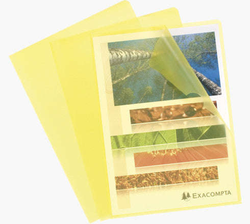 Exacompta Sichthülle A4, blendfrei genarbt, transparent gelb – 100 Stück