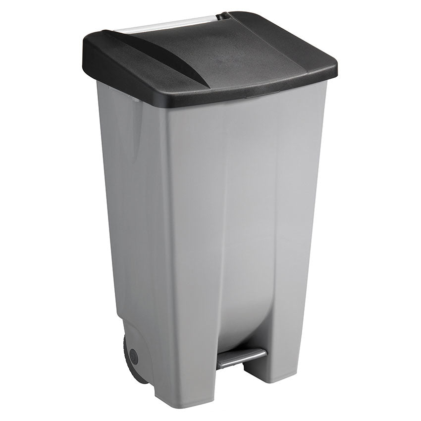 Helit Abfallcontainer – 120 l – mit Deckel – Kunststoff, Grau – B × H × T 510 × 875 × 425 mm