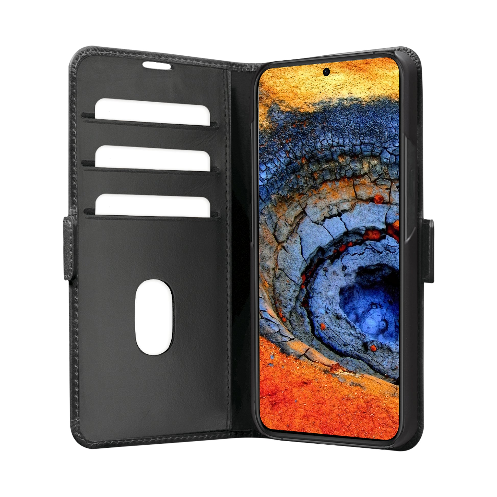 dbramante1928 Copenhagen Wallethülle – für Samsung Galaxy A56 5G, 3 Kartenfächer, Leder, schwarz