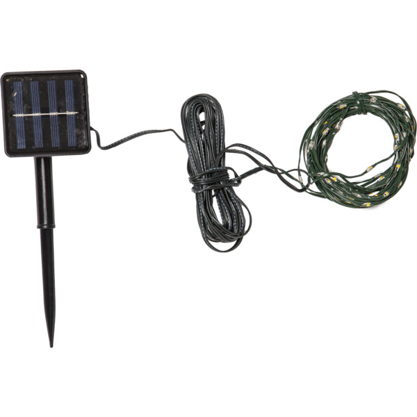 Star Trading Lichterkette Dew Drop Micr – 7,4 m – Warmweiss, 2700 K – IP44 – Solarbetrieb – 100 LEDs