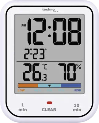 Technoline WT 380 – Wetterstation, Innen: Temperatur, Luftfeuchtigkeit & Luftdruck, Funkuhr, Eingebautes Display –