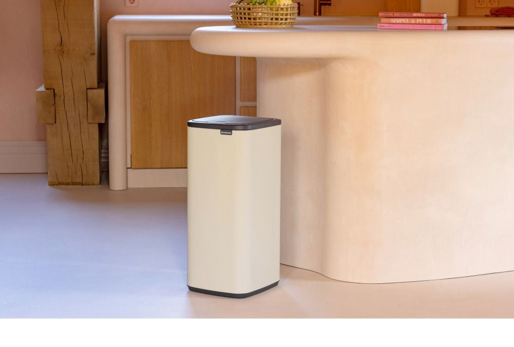 Brabantia Papierkorb – 30 l – Stahl, Beige – B × H 280 × 650 mm