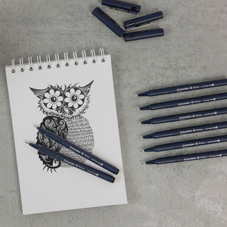 Schneider Schreibgeräte Pictus Fineliner – 8er-Set – Schwarz