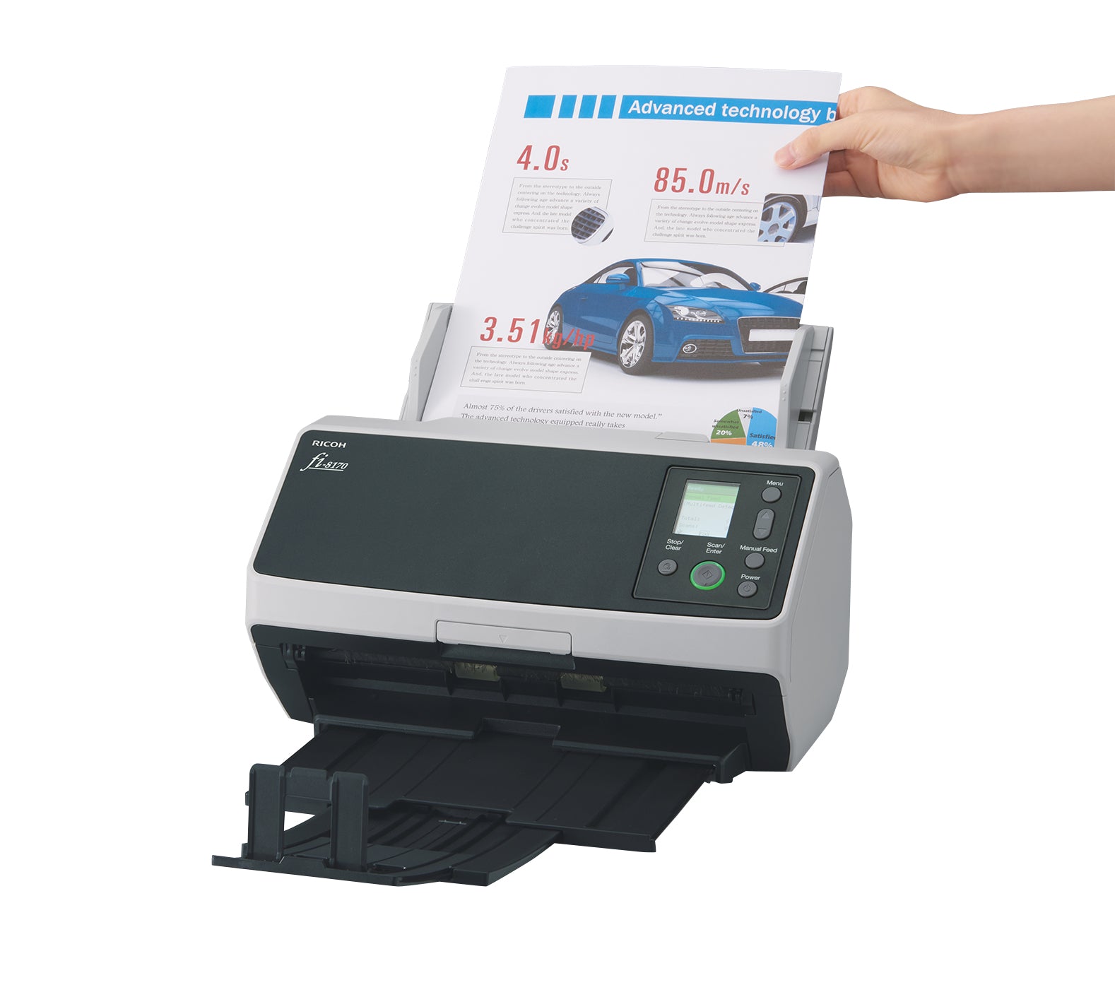 Ricoh fi-8170 – Einzugsscanner, A4, Duplex, 70 ppm, ADF 100 Blatt, LAN