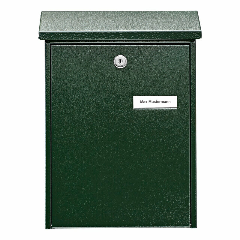BURG-WÄCHTER Wandmontierter Briefkasten – Stahl, Grün, 22,5 × 7,5 × 30,5 cm