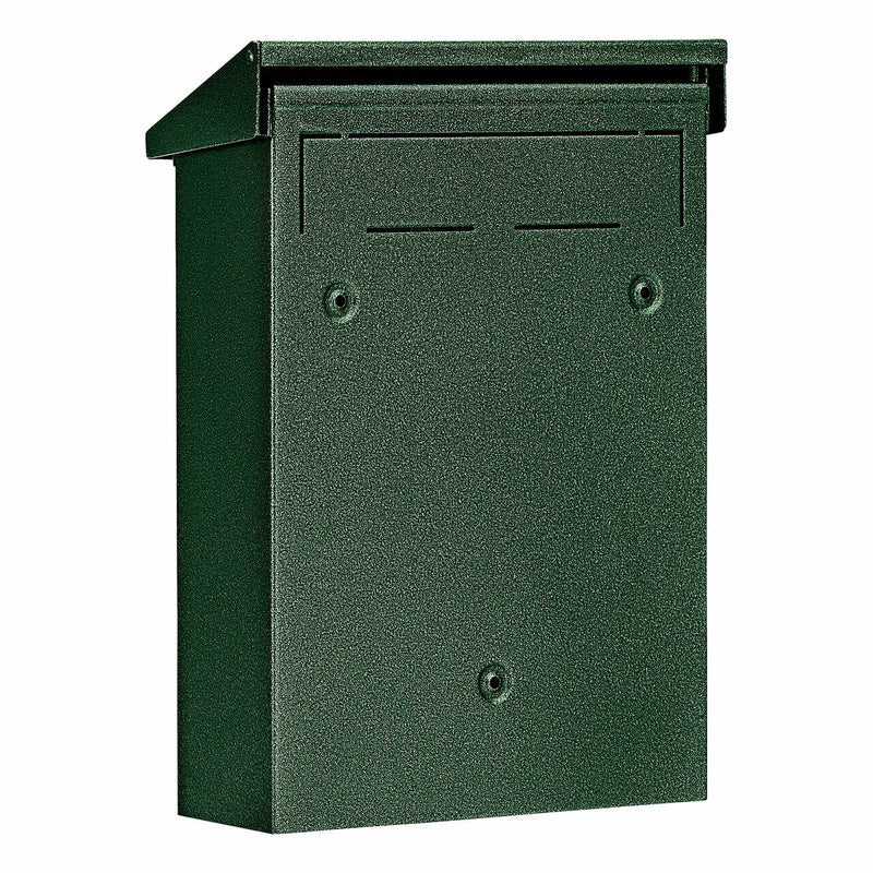 BURG-WÄCHTER Wandmontierter Briefkasten – Stahl, Grün, 22,5 × 7,5 × 30,5 cm