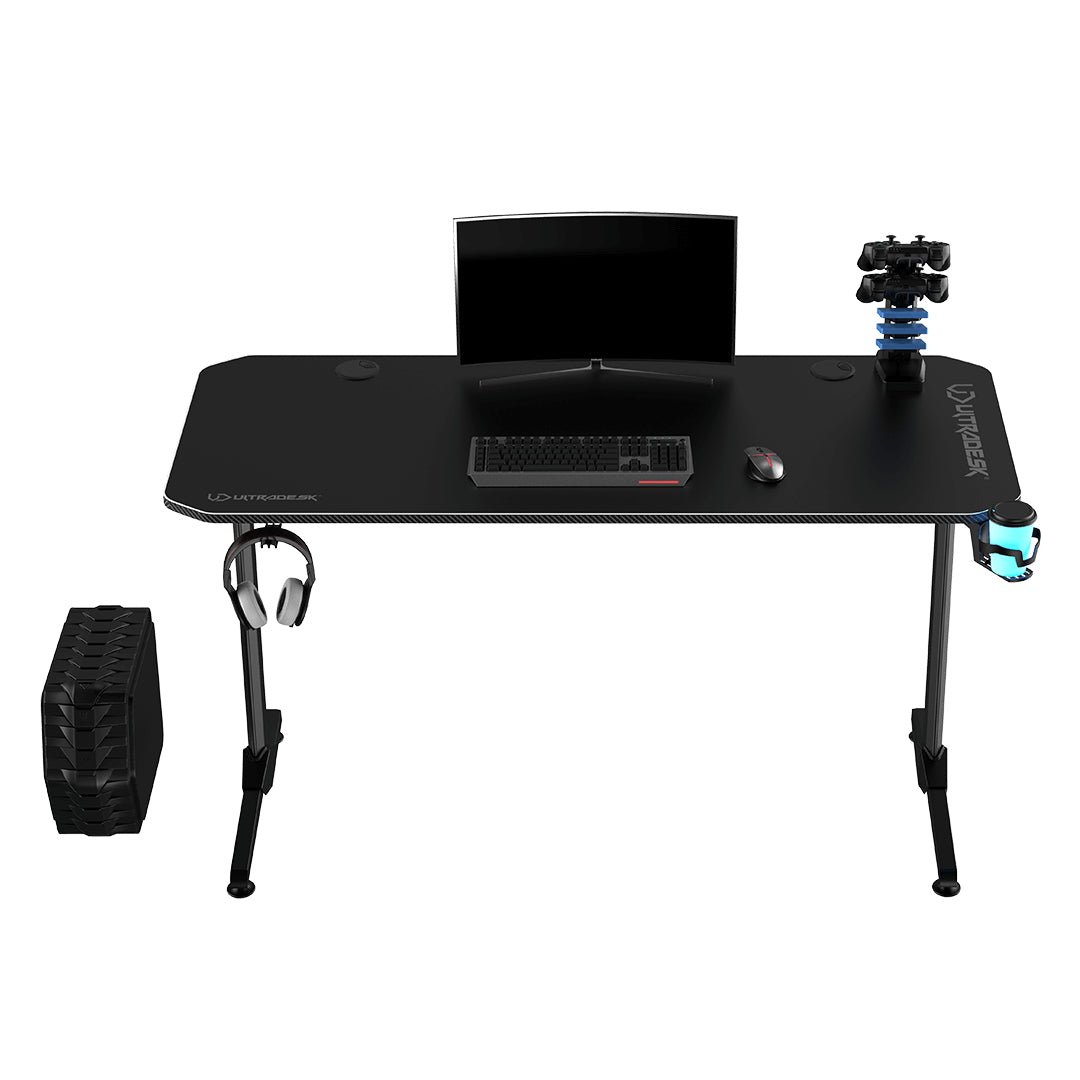 Ultradesk Frag Gaming-Tisch – 140 × 60 cm, schwarz, Metall
