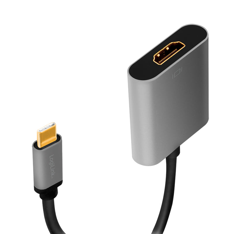 LogiLink USB-C auf HDMI Kabel – HDMI 2.0 – 4K 60 Hz – 0,15 m – für USB-C Geräte (DP/HDMI Alt Mode)