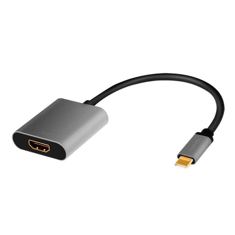 LogiLink USB-C auf HDMI Kabel – HDMI 2.0 – 4K 60 Hz – 0,15 m – für USB-C Geräte (DP/HDMI Alt Mode)