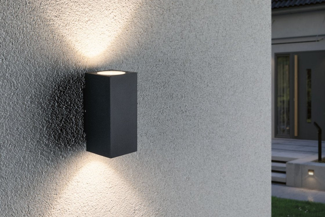 Paulmann Aussenwandleuchte – 520 lm, 6 W – Warmweiss, 3000 K – IP44 – Netzbetrieb – Anthrazit, Aluminium