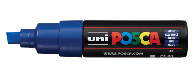 Uni-Ball Kreidemarker – Keilspitze, 8 mm – Blau