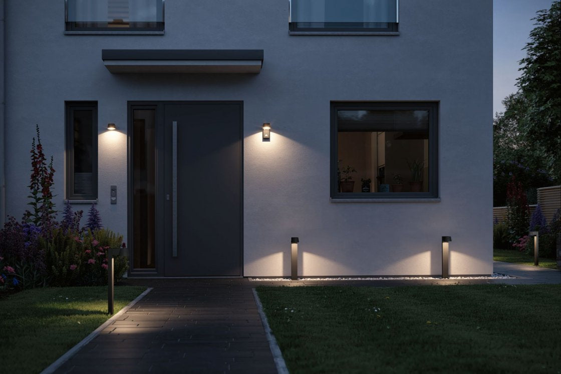 Paulmann Aussenwandleuchte – Warmweiss, 3000 K – IP44 – Netzbetrieb – mit Bewegungsmelder – Grau, Aluminium