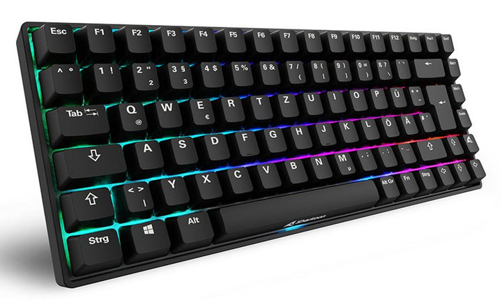 Sharkoon SGK50 S3 PBT – Gaming-Tastatur 75% – Mechanisch, RGB – Verkabelt USB-A – QWERTZ (DE) – Schwarz