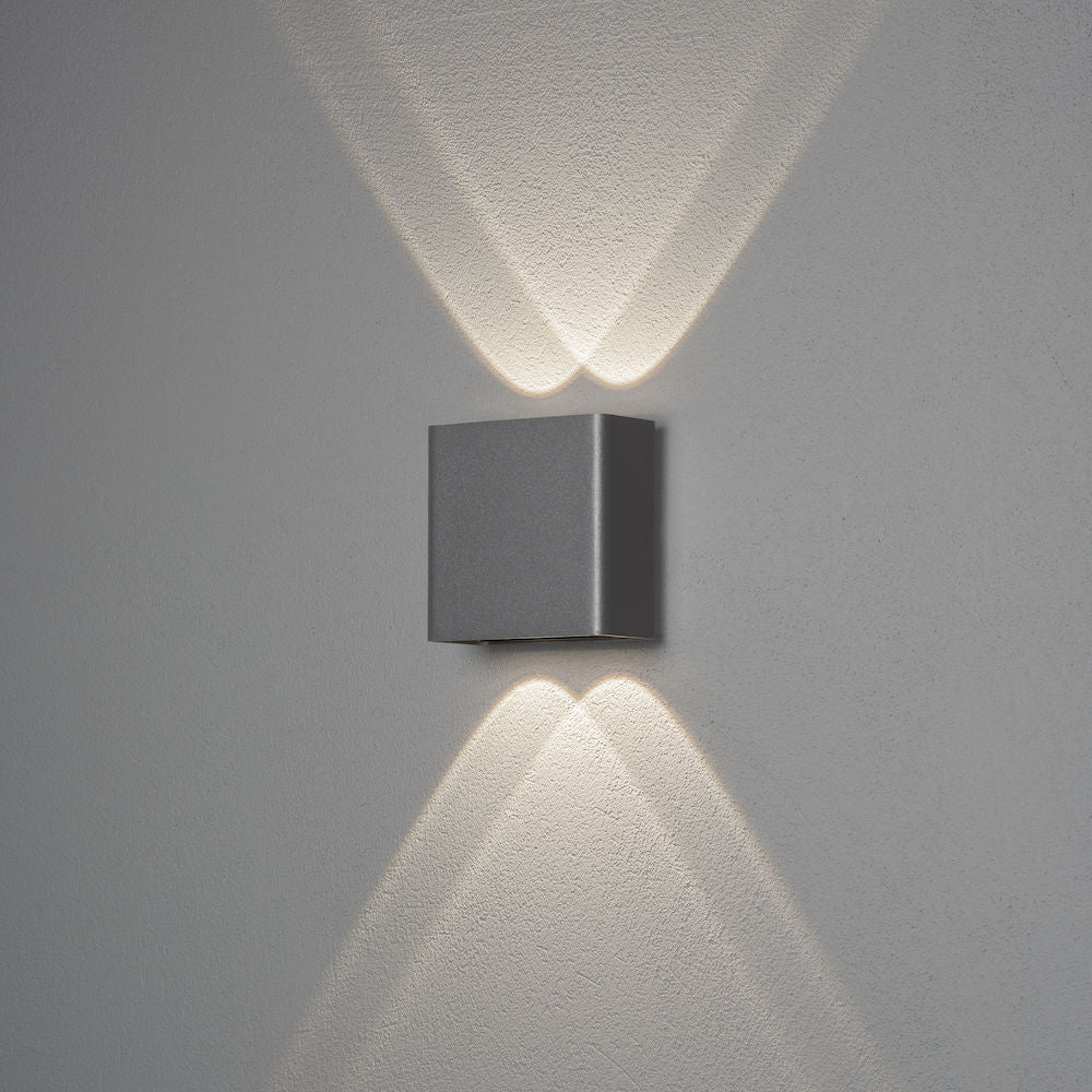 Konstsmide Aussenwandleuchte – Warmweiss, 3000 K – IP54 – Netzbetrieb – LED fest verbaut – Anthrazit, Aluminium