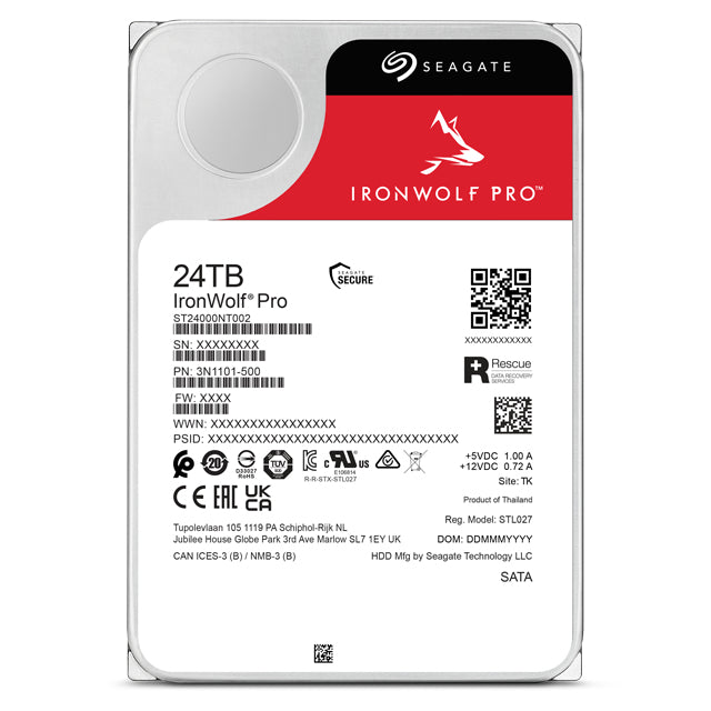 Seagate IronWolf Pro – 24 TB, 3.5" / 7200 U/min / SATA III