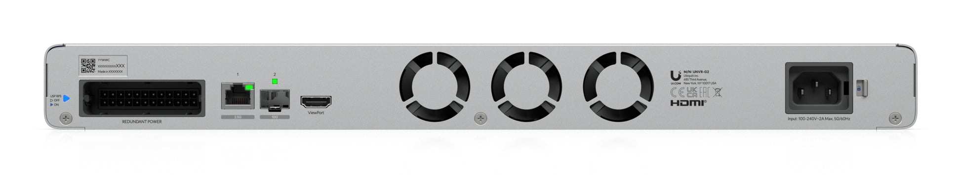 Ubiquiti UniFi UNVR-G2 NVR – 4-Bay – 4K – 60 Kanäle – 2,5G LAN – HDMI – 1U