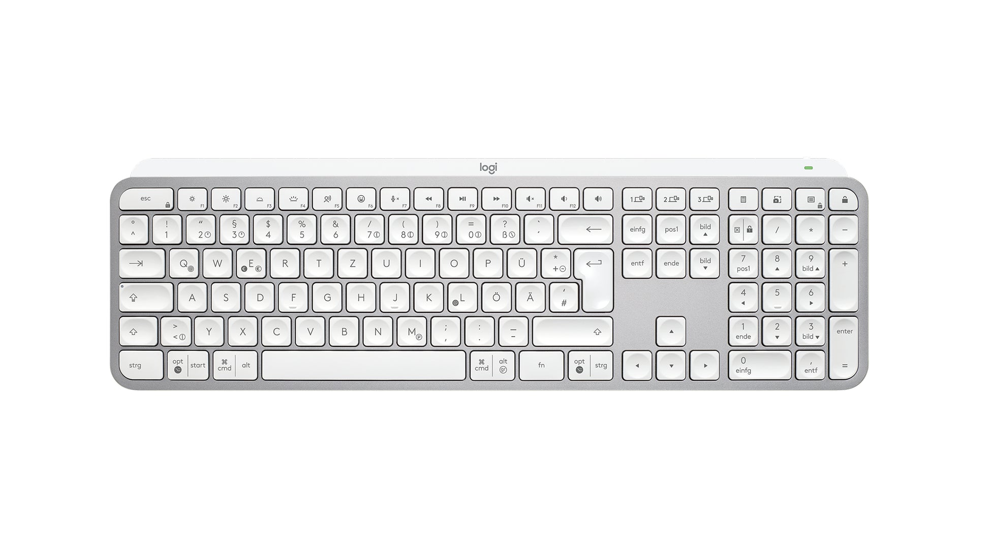 Logitech MX Keys S – Tastatur, kabellos (Bluetooth), DE-Layout (DE), Grau
