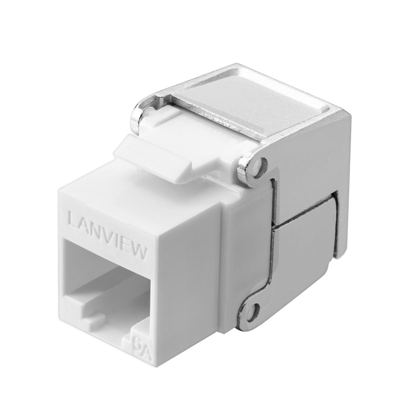 Lanview LVN128084 RJ-45 Kupplung – RJ-45 (weiblich–männlich), Cat6a U/UTP, 10GBase-T, 500 MHz, flach, Metall
