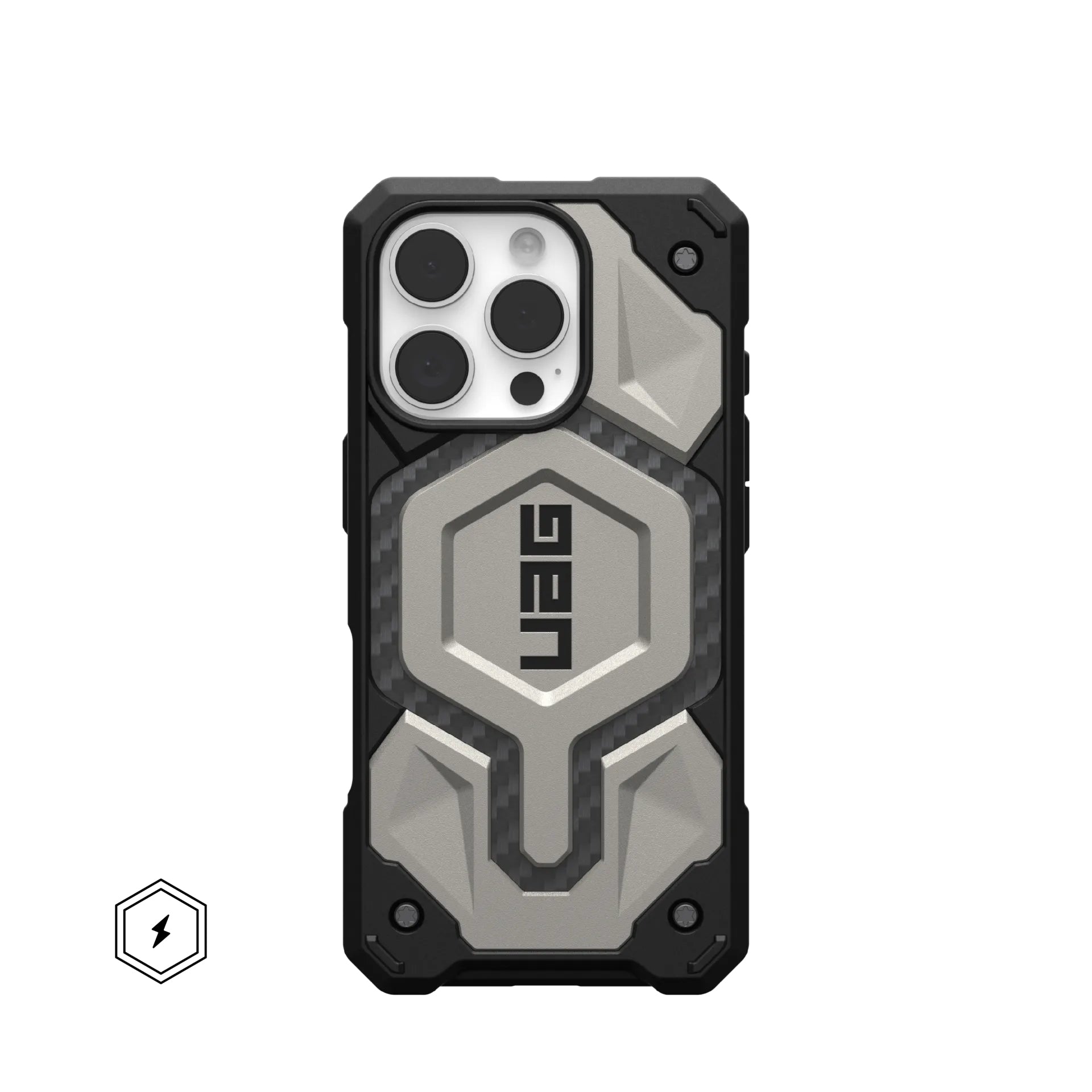 Urban Armor Gear UAG Monarch Pro Rückcover – für Apple iPhone 16 Pro, MagSafe, PC, Titan, bis 7,6 m Sturzsicher