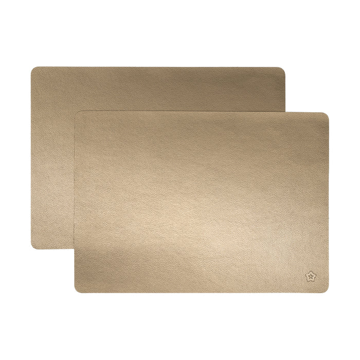 Pichler Tischset – Kunstleder (PU), Gold, 46 × 33 cm – 2er-Set