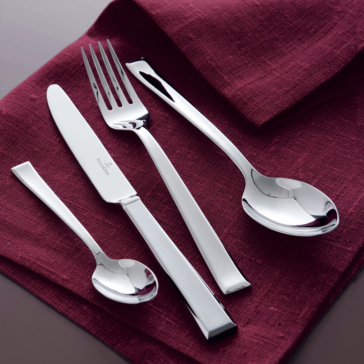 Villeroy & Boch Victor Tafelbesteck Set – Edelstahl, Silber, spülmaschinenfest, 30 Stk.