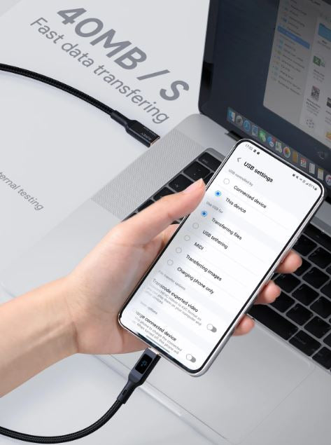 AUKEY USB-C-auf-USB-C-Kabel – USB 2.0 (480 Mbit/s) – 1 m – PD 100 W – LED-Display – für MacBook Pro und mehr
