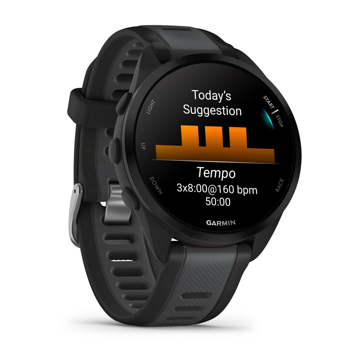 Garmin Forerunner 165 Music – GPS-Smartwatch – 43 mm, 1,2", GPS, ANT+, Schwimmen, Schwarz/Dunkelgrau, Sportarmband