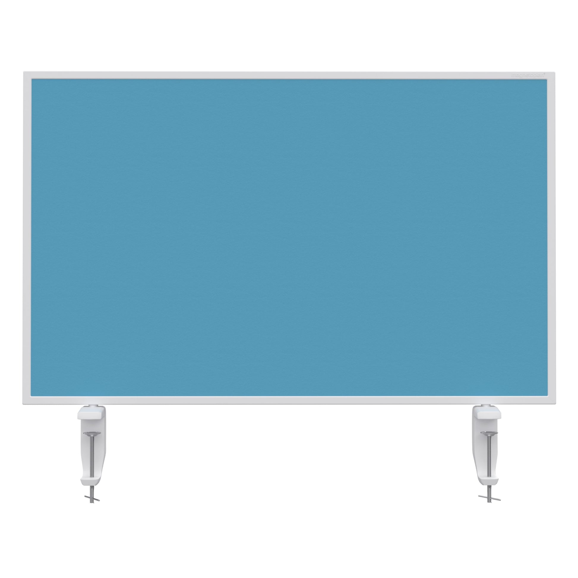 magnetoplan – Tischtrennwand VarioPin – 800 × 500 mm – doppelseitig (Whiteboard/Filz) – türkis