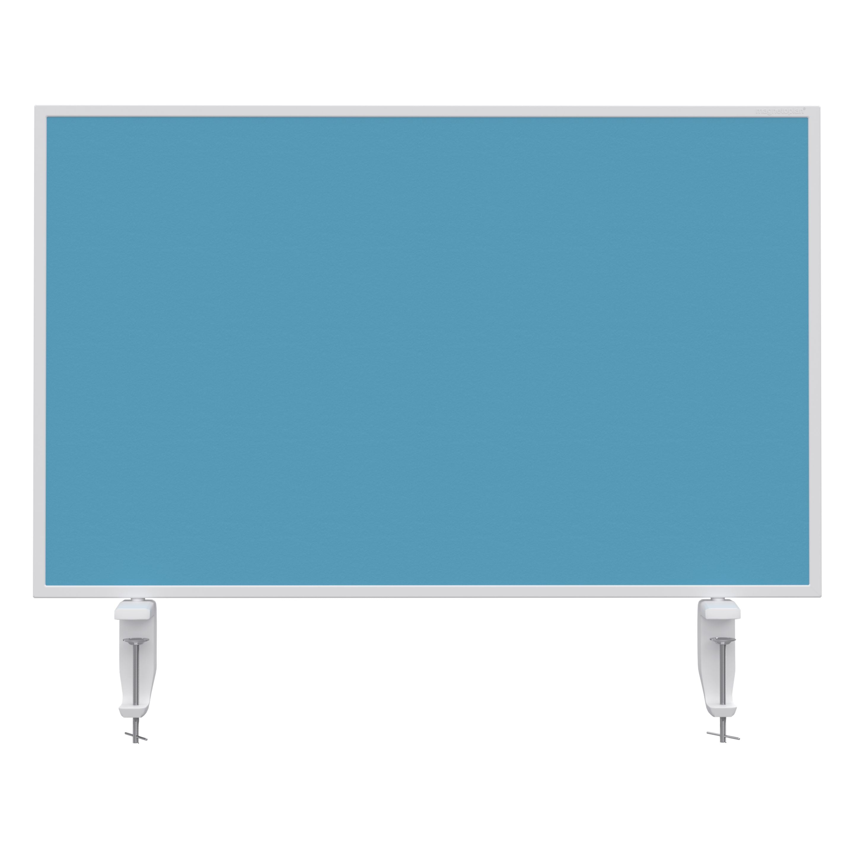 magnetoplan – Tischtrennwand VarioPin – 800 × 500 mm – doppelseitig (Whiteboard/Filz) – türkis