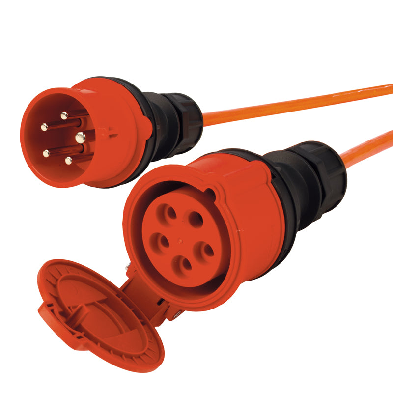 Steffen Verlängerungskabel CEE 16-5–CEE 16-5, 5 m, IP44, 5 mm², PUR-Ummantelung, halogenfrei – Orange
