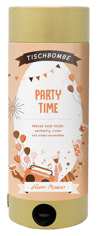 Artoz Tischbombe Party Time – gold/mehrfarbig – Ø 11 cm × 29,7 cm – 1 Stk
