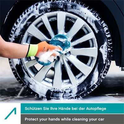 ACE Arbeitshandschuhe – XL, 4 Stück – Schaumstoff, Wasserfest, Orange, Reissfest