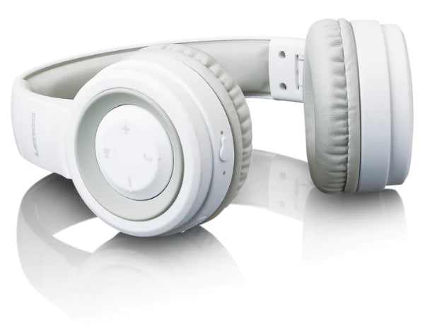 Lenco HPB-330 On-Ear Kopfhörer – Stereo, Kabel + BT, 3,5 mm Klinke, Weiss, BT 5.0