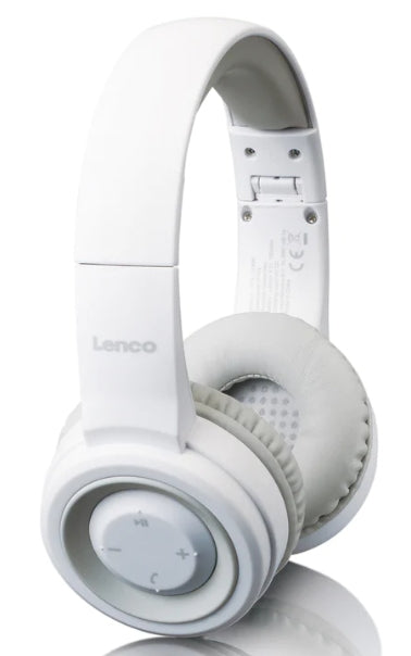 Lenco HPB-330 On-Ear Kopfhörer – Stereo, Kabel + BT, 3,5 mm Klinke, Weiss, BT 5.0