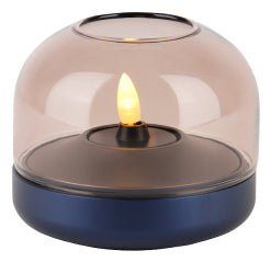 Kooduu Windlicht – Aluminium & Glas, kobaltblau – Ø 9,4 × 8,1 cm