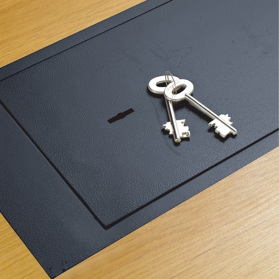 Yale Bodentresor – mit Schlüssel, schwarz, 390 × 210 × 130 mm