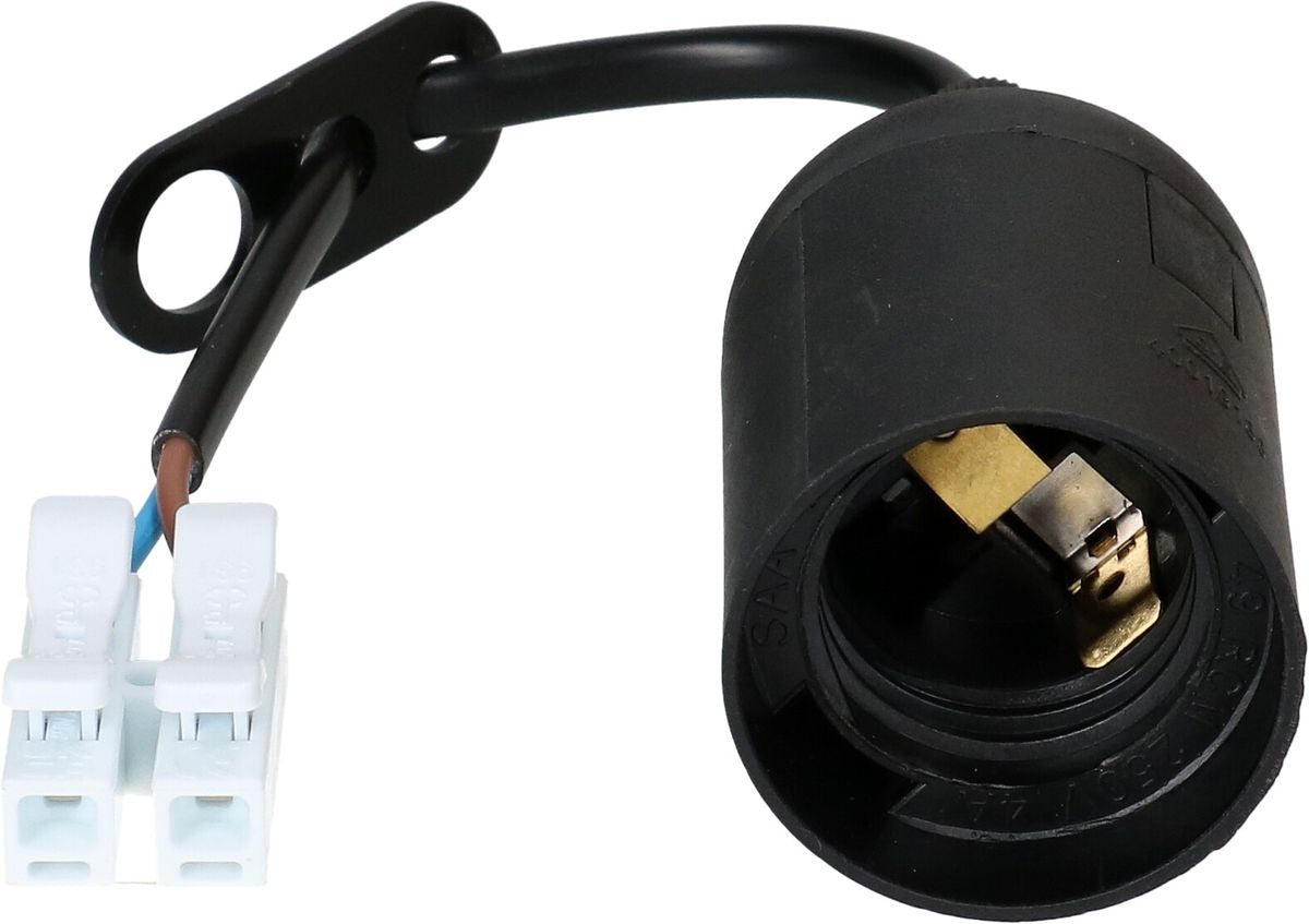 Max Hauri AG Max Hauri Fassung E27 – Kabel 0,12 m, Kunststoff, Schwarz, 60 W, 230 V – 1 Stk.