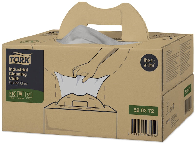 Tork Industrie-Reinigungstücher W7 – Papier, 1-lagig – 41,5 × 35,5 cm – Grau – 210 Stk. – für W7-Spender