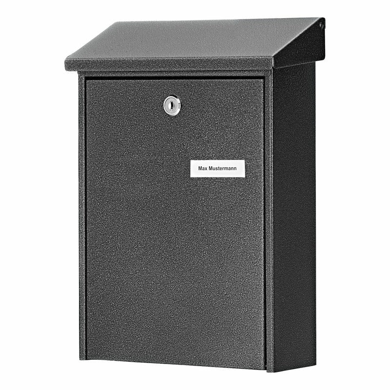 BURG-WÄCHTER Briefkasten – Stahl, grau, 22,5 × 30,5 × 7,5 cm